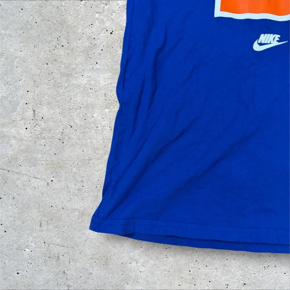 Nike Denver Broncos Vintage D Logo Graphic T Shirt Youth Size Large L 14-16 Blue
